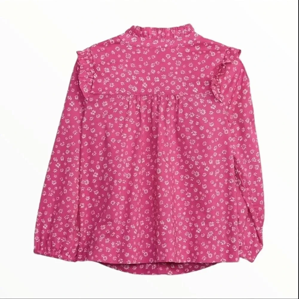 GAP Kids | Fuchsia | TODDLER RUFFLE BUTTON -DOWN SHIRT